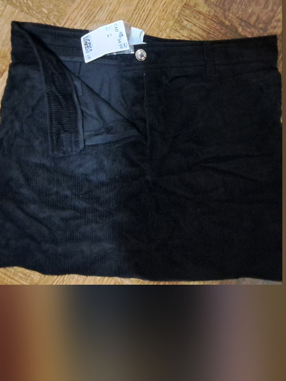 H&M Black Corduroy Mini Skirt
